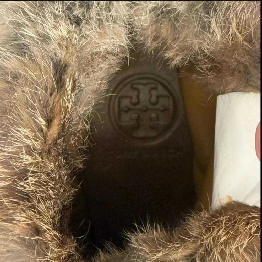 Tory Burch Tan Fur Trim Winter Boots, Tan/Brown Size 9M